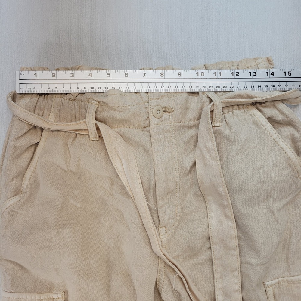 American Eagle Cargo Joggers Womens 10 Short Tan Paperbag Waist Lyocell Utility - Picture 8 of 10